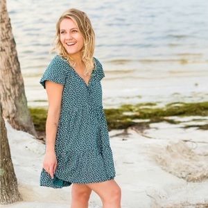 American Eagle - Dark Green Floral Dress